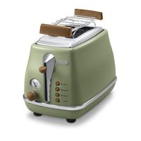 DeLonghi CTOV2103.GR Icona Vintage 2-Scheiben Toaster GrÃ1/4n