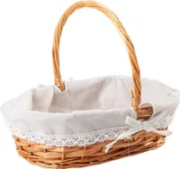 WANDERLUST DECO Brauner, natürlicher Weidenkorb mit Innenfutter, 38 x 25 x 28 cm