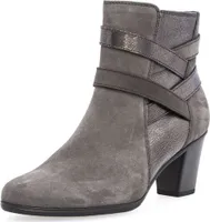 Gabor 75614-17  - Damenschuhe Stiefelette, Grau, leder (nubuk oil/metallic), absatzhöhe: 55 mm