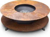 TheFavilla FUJI Feuerkorb aus Stahl, für den Garten & Terrasse, 120x120x46 cm
