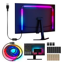 Jopassy LED Strip für Gaming Schreibtisch, RGBIC LED Streifen für 27 Zoll PC-Monitor, PC Hintergrundbeleuchtung, USB Led Beleuchtung mit App-Steuerung