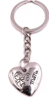 Onwomania Schlüsselanhänger Muttertag Herz Mama Liebe Silber Metall Anhänger Charm