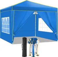 Składany pawilon Pop Up Pavilion 3x3 Składany z 4 ścianami bocznymi, wodoodporny, ochrona UV 50+, pawilon ogrodowy namiot imprezowy, w zestawie torba