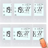 6X digitální LCD Tuya WiFi pokojový termostat, programovatelný termostat pro 3A ohřev vody, nástěnný termostat pro skryté podlahové vytápění, vnitřní teploměr, bílý