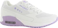 Oxypas Sneaker ELA SRC ESD, Sportschuh für Gesundheitsfachkräfte, Leder, extrem leicht, sehr bequem, weiß/lila, Gr. 40