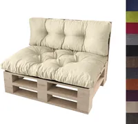 sunnypillow Palettenkissen 2er Set Sitzkissen Rückenkissen für Europaletten Indoor / Outdoor Palettenpolster Palettensofa viele Farben zur Auswahl, Cremefarben