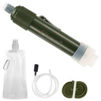 Outdoor Wasserfiltersystem Wasserfilter Strohreiniger mit Trinkbeutel für Notfallvorsorge Camping Reisen Rucksackreisen