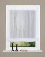 Home Wohnideen Schlaufenrollo Effektvoile-Nadelstreifen 1 teilig 140 x 100 cm Weiss