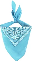 Bandana Tuch Paisley Muster 02 blau-zartblau quadratisches Kopftuch