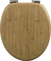 WC-Sitz Toilettensitz mit Absenkautomatik, MDF Holzkern, Softclose Scharnier, Antibakteriell