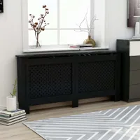 Panele grzejnikowe czarne 172x19x81,5 cm MDF