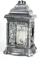 BURI Grablaterne mit Öllicht 26cm Silber Grabschmuck Grabkerzen Grablicht Friedhof