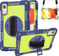 Für Xiaomi Redmi Pad 2 /SE 11 Zoll aufstellbare Outdoor Hybrid Blau / Grün 360 Grad mit Halte-Schlaufe Tablet Tasche