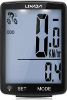 Lixada Fahrradcomputer Drahtloser LCD-Bildschirm Fahrrad Regendichter Tachometer Kilometerzähler 2,8 Zoll Wasserdicht Temperatur, Stoppuhr