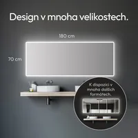 Koupelnové zrcadlo s osvětlením TALOS Moon LED koupelnové zrcadlo 180x70 cm - odolné proti vlhkosti díky hliníkovému rámu - barva světla neutrální bílá