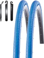 2 x Kenda 28" Kontender K-196 Rennradreifen in Blau 26-622 (28 x 1,10) inkl. maxxi4you Reifenheber