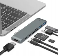 Adaptér 7v1 HUB USB-C HDMI SD Macbook Pro / Air 4K pre Apple MacBook