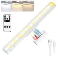 30cm Unterbauleuchte Aufladbare 3 Lichtfarbe Dimmbar Magnetische Lichtleiste Schrankbeleuchtung mit Fernbedienung