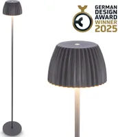 LED Stehlampe Kabellos Stehleuchte Standleuchte Akku Wohnzimmer Dimmbar Schwarz
