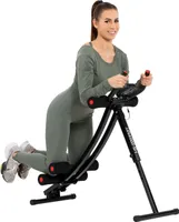 Hop-Sport Rückentrainer & Bauchtrainer mit Knieauflage - klappbares Fitnessgerät für Zuhause mit Trainingscomuputer