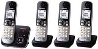 Panasonic KX-TG6824GB - telefón DECT - 120 záznamov - identifikácia volajúceho - čierna - strieborná