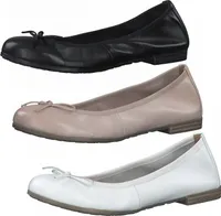MARCO TOZZI Damen Schleifchen Ballerina Leder 2-22100-28, Größe:39 EU, Farbe:Beige