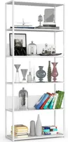 Bücherregal AKORD Metallregal mit Ebenen aus Holzwerkstoff Weiß B80xH192xT32 cm