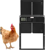 Automatická klapka na kuře s časovačem, napájená bateriemi, černá