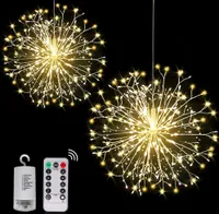 Feuerwerk Lichterkette LED Starburst Licht Warmweiß 8 Lichtmodi Wasserdicht Außen Garten Party Weihnachten Deko
