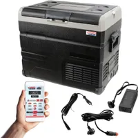 VIGO COOL Auto Elektrische Kühlbox Kühlboxen Kompressor Thermobox Reisekühlschrank 12/24/230V Kühlschrank 50L Gefrierbox Bluetooth Android iOS App