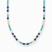 Thomas Sabo KE2162-775-7-L45v Halskette mit Blauen Steinen und Perlen