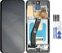 Für Samsung Galaxy S20 Display Full OLED mit Rahmen Einheit Touch Ersatzteil Reparatur Grau