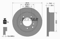 2 Textar Bremsscheiben 315mm hinten für Kia Sorento I