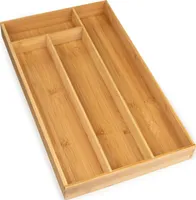 Blumtal zásobník na príbory do zásuviek - bambusový organizér do zásuvky vhodný pre IKEA Maximera, 4 priehradky ako organizér do zásuvky na príbory, domáce potreby a remeselné materiály