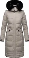 Navahoo Damen Winterjacke Langer Parka Warm Stepp Mantel Kapuze Fahmiyaa Zinc Grey Gr. 42 - XL