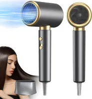 SURKER Haartrockner 2400W, Negativ-Ionen-Technologie Föhn, 3 Temp und 2 Gang, Haarfö mit Diffusor und Konzentratoren (Grau)