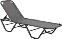Outsunny Sonnenliege Strandliege 5-Stufige Alu Gartenliege Relaxliege Texteline Grau+Schwarz 163 x 58,5 x 91 cm