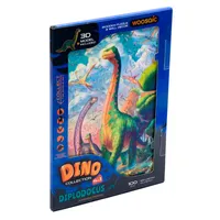 UNIDRAGON Holzpuzzle, das beste Geschenk für Erwachsene und Kinder, Puzzleteile in einzigartiger Form Dino Diplodocus, 7,4 x 10,5 Zoll (18,9 x 26,7 cm) 100 Teile
