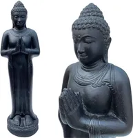 Buddha Statue - Garten Deko - Gegossene Stein Figur - Lava-Sand Steingemisch