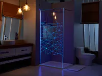 Duschtrennwand Seitenwand italienische Dusche mit LEDs - 120 x 200 cm - TECLA