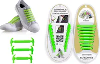SCHNÜRRLIE elastische Silikon Schnürsenkel - Schuhband ohne Schuhe Binden für Kinder und Erwachsene - Grün
