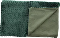 Kuscheldecke Samt 130x160cm grün Flechtoptik – Sofadecke