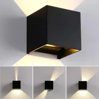 12W Wandleuchte, Wandlampe Innen/Außen, Warmweiß Wandleuchten, 3000K LED Außenwandleuchte IP65 für Schlafzimmer, Wohnzimmer, Draussen, Verstellbarem Abstrahlwinkel, Schwarz [warmweißes Licht]