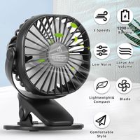 Mini USB Clip Ventilator 360° Wiederaufladbare Akku Tischventilator Leise Fan
