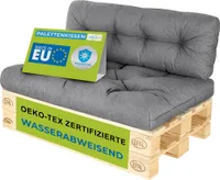 Pillows24 - Polštáře na palety odolné proti vodě a UV záření - SADA 2 ks | Polštáře na europalety 120x80 - Nábytek z palet - Venkovní/venkovní, tmavě šedý