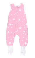 TupTam Baby Winter Schlafsack mit Beinen und Füßen OEKO- TEX zertifizierte Materialien, 2.5 TOG, Unisex, Farbe: Weiße Sterne / Rosa, Größe: 80-86