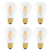 ZMH Glühbirne  6ER A60 LED Lampe Vintage E27 Edison Leuchtmittel 4W 2700K Warmweiss Glühlampe Retro Filament Birnen Bulb