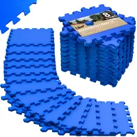 MONZANA® Puzzlematte 8er Set 45x45cm Fitness Rutschfest Wärmeisolierend EVA-Schaumstoff Erweiterbar Bodenschutzmatte Kinder Unterlage Blau