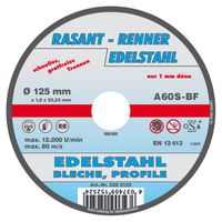 Rasant Renner Edelstahl Bleche Profile Trennscheibe 125 x 1.0 x 22.2mm