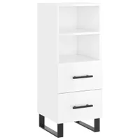 Kredens biały wysoki połysk 34,5x34x90 cm materiał drewnopochodny